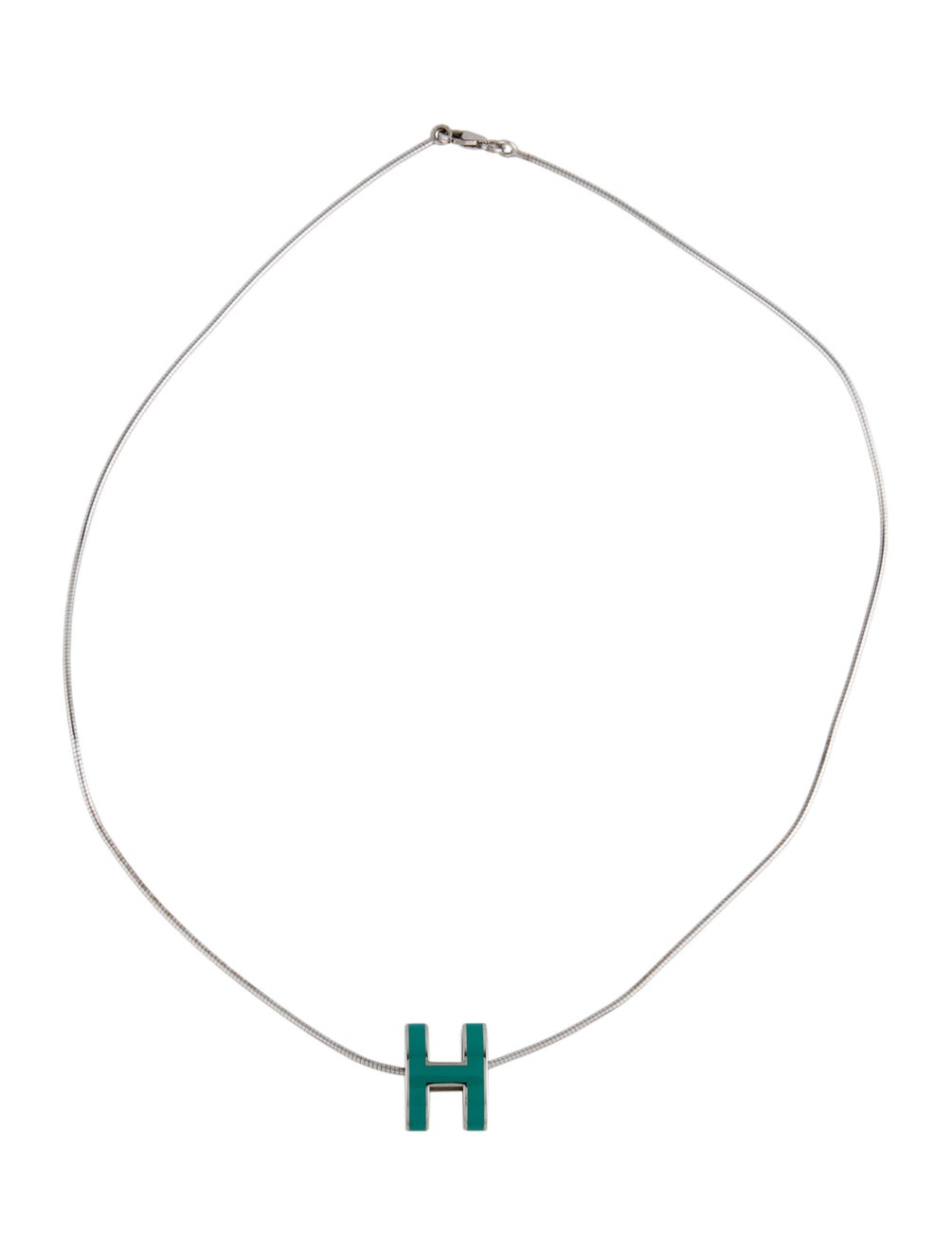 18K Mini Pop H Green Necklace