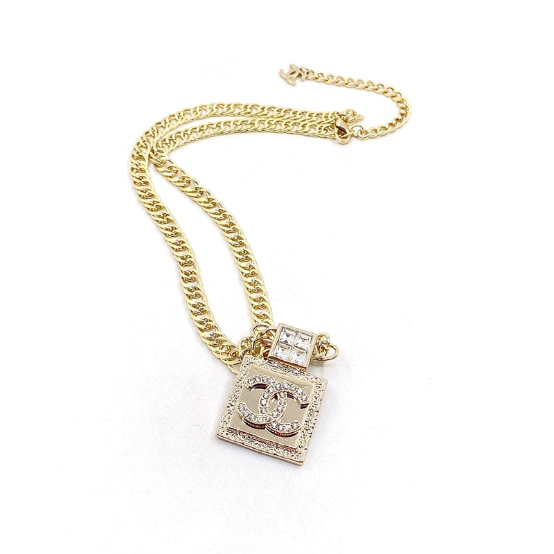 18K CC Metal & Diamant¨¦s Pendant Necklace