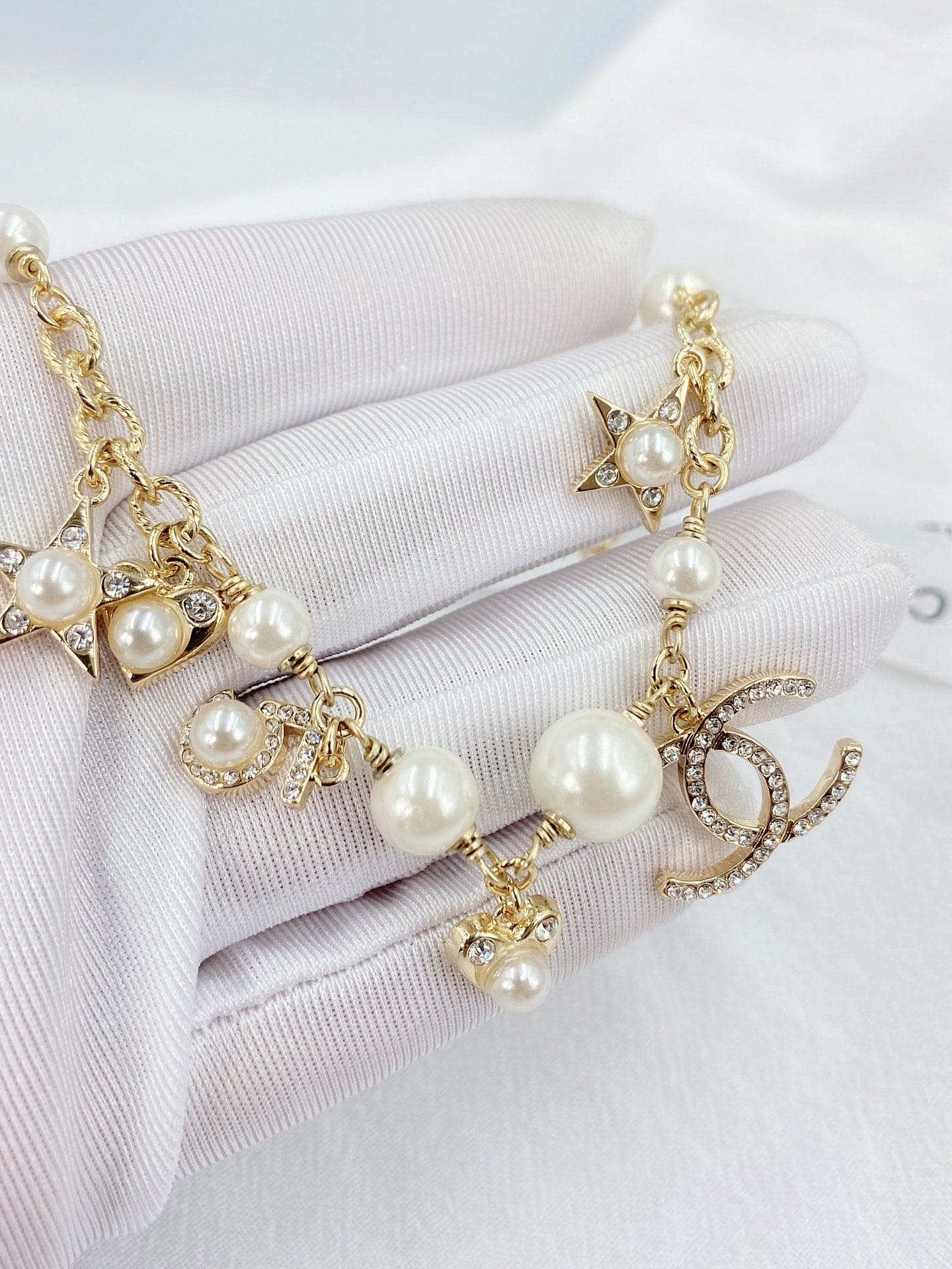 18K CC Pearls & Diamonds Bracelet