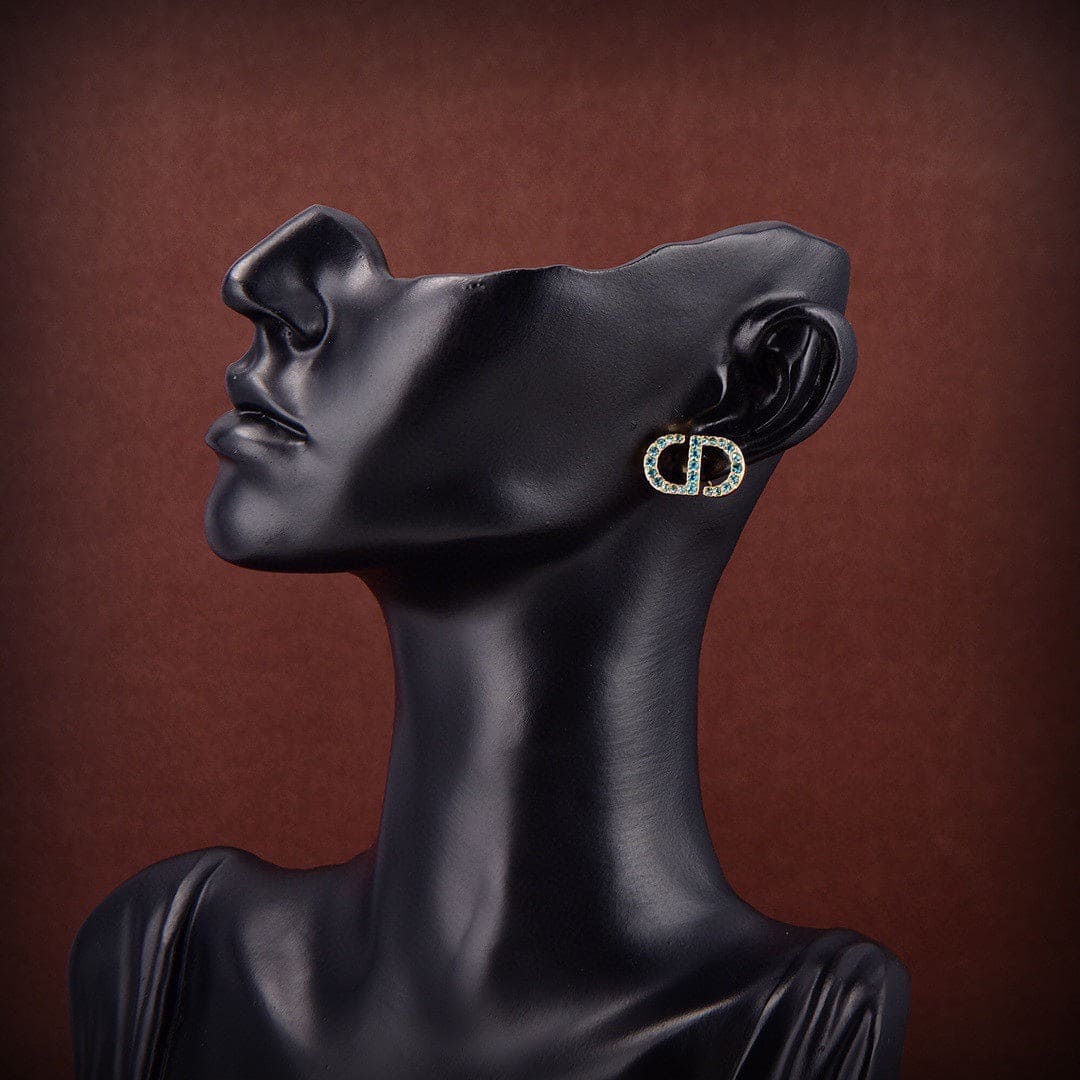 18K Petit CD Stud Earrings