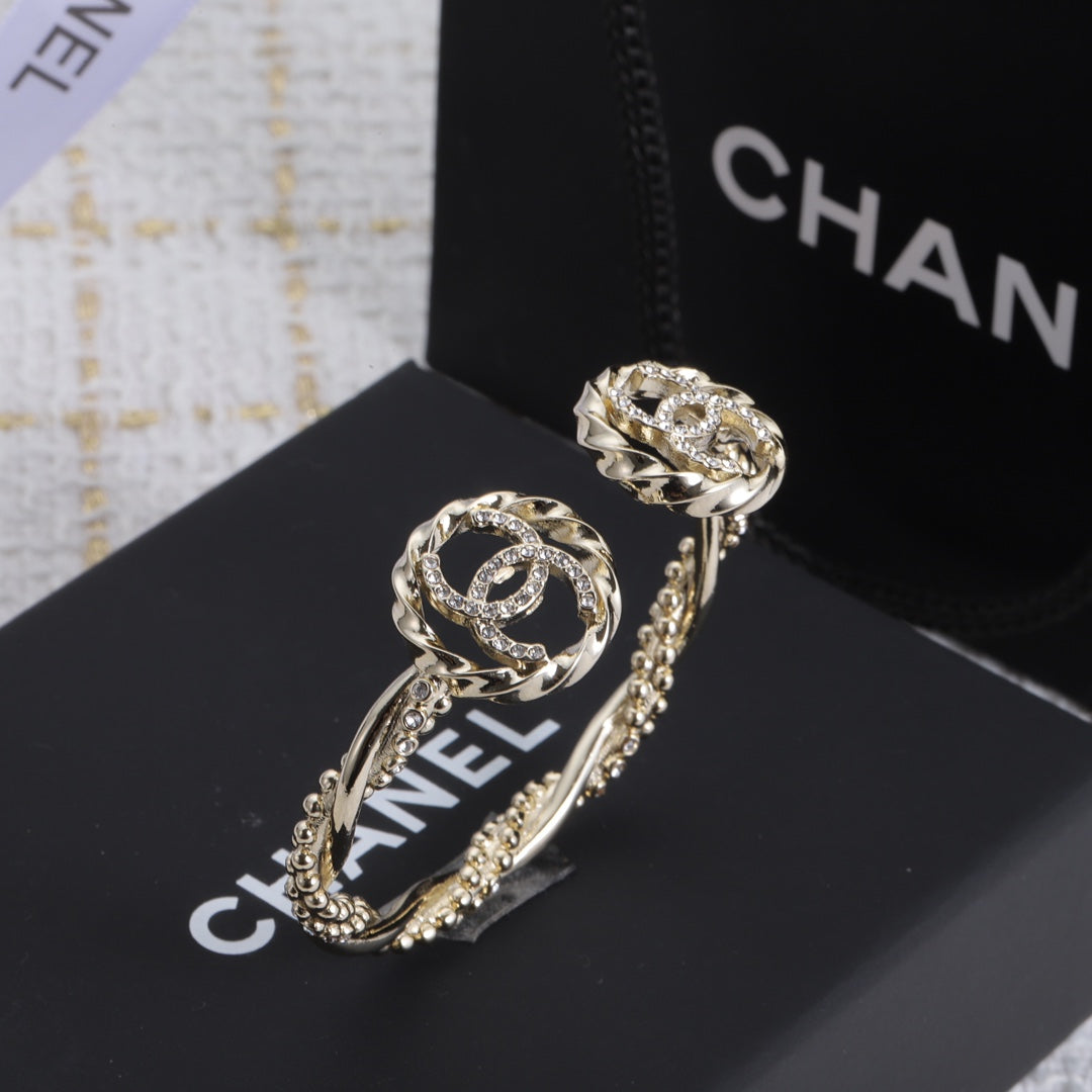 18K Double CC Open Bracelet