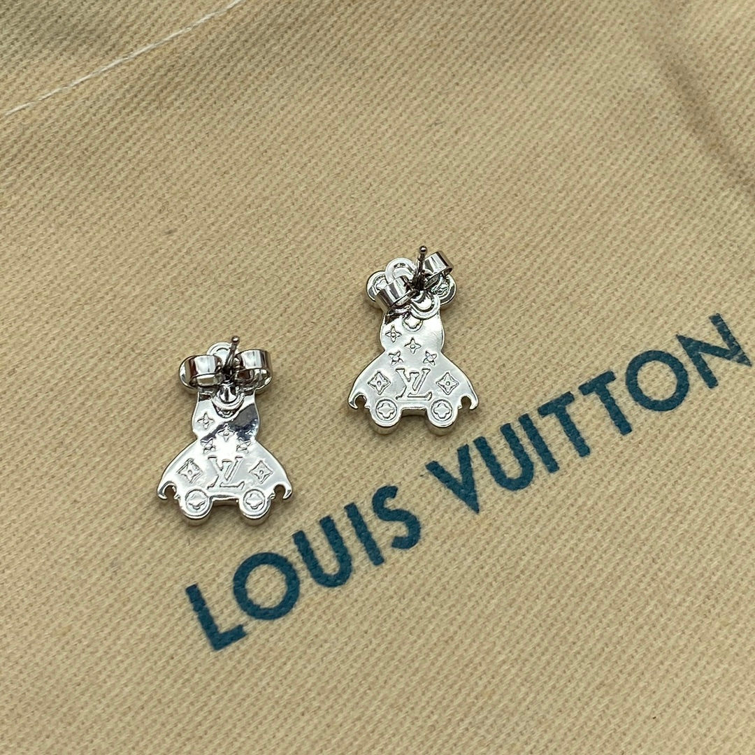 18K Louis Bear Earrings