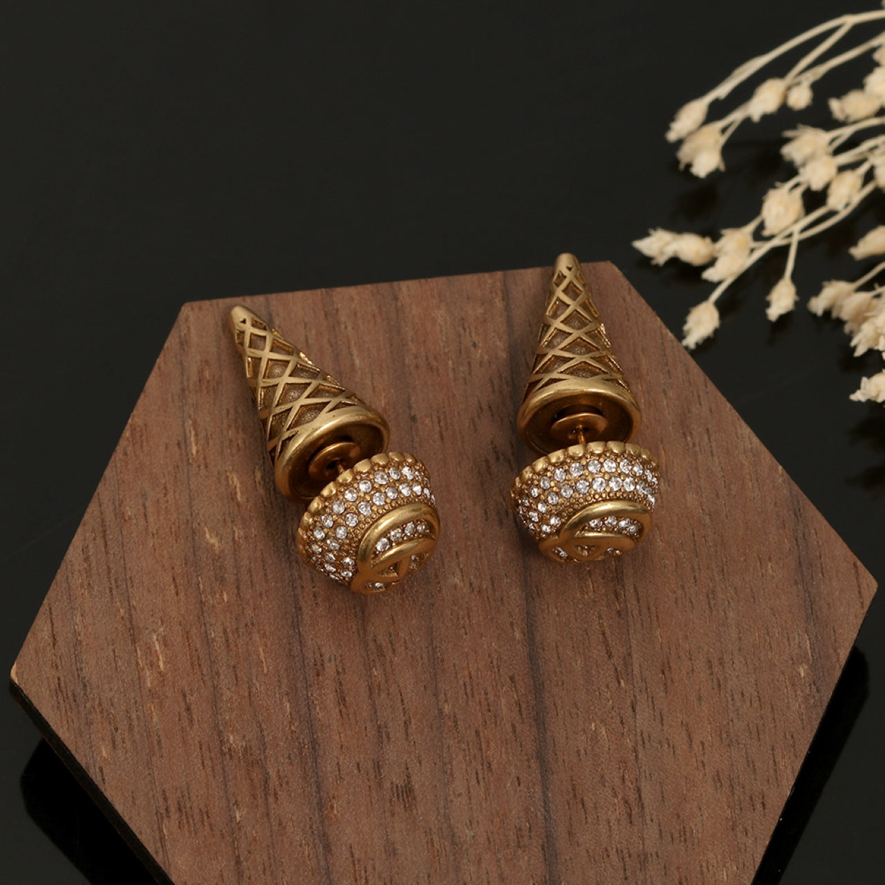 18K Double G Vintage Earrings