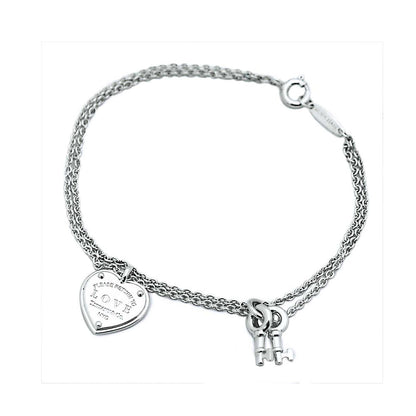 18K T Heart Tag Key Bracelet