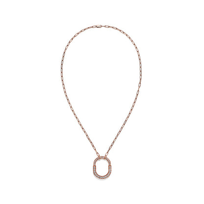 18K T Lock Pendant Pav¨¦ Diamonds Necklace