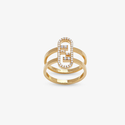 18K F OLock Ring