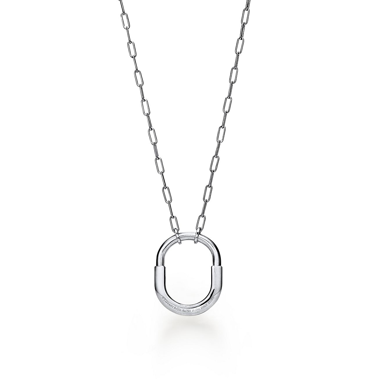 18K T Lock Pendant Pav¨¦ Diamonds Necklace