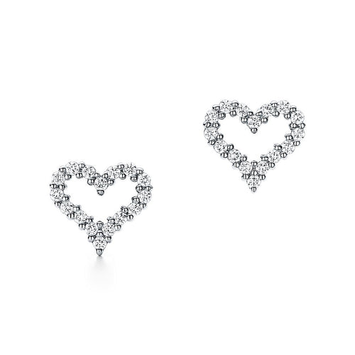 18K T Heart Diamonds Earrings