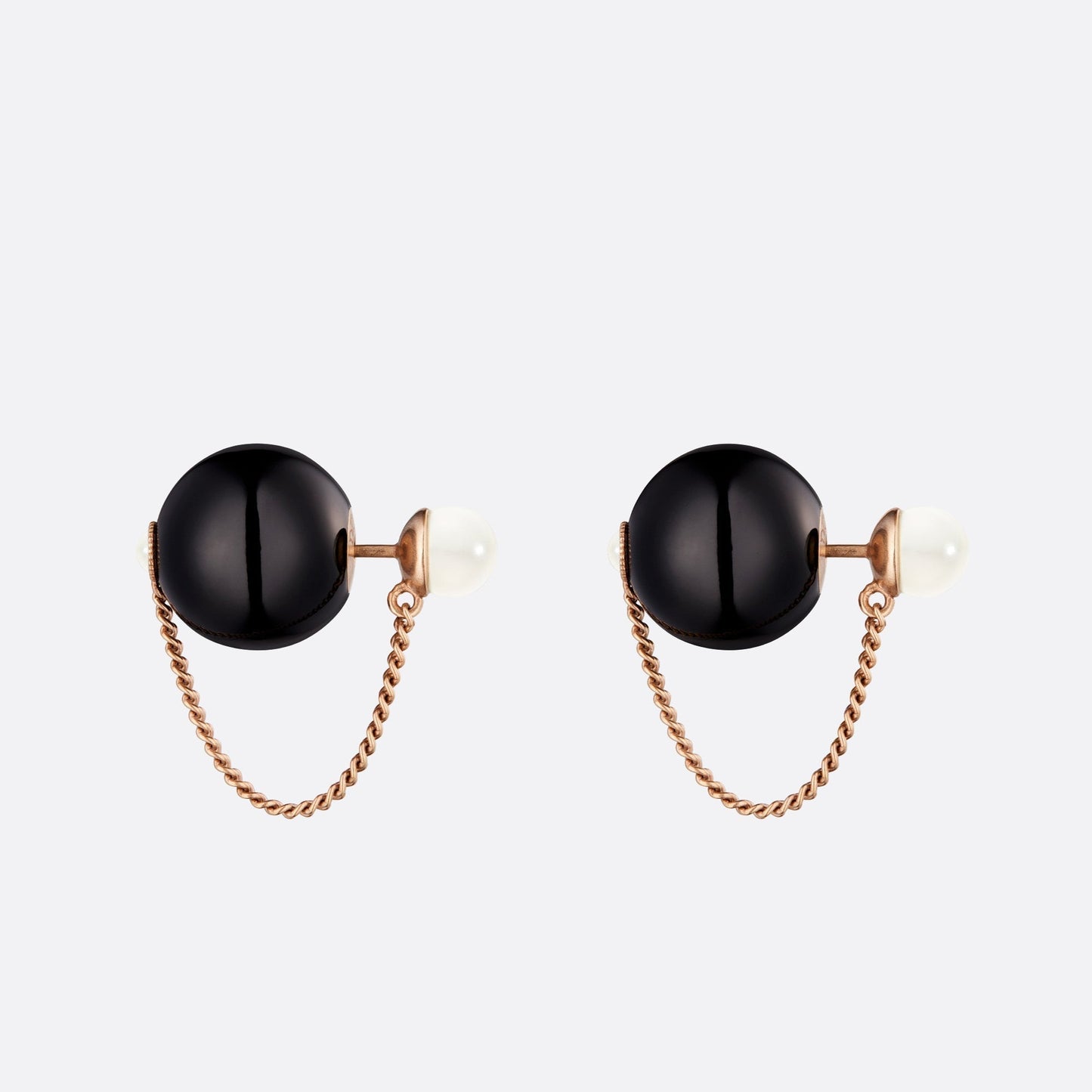18K CD Tribales Black Resin Pearl Earrings