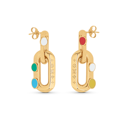 18k Louis x YK LV Edge Painted Dots Earrings