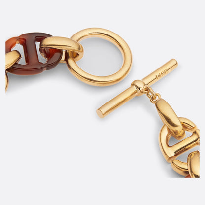 18K CD Navy Resin Bracelet