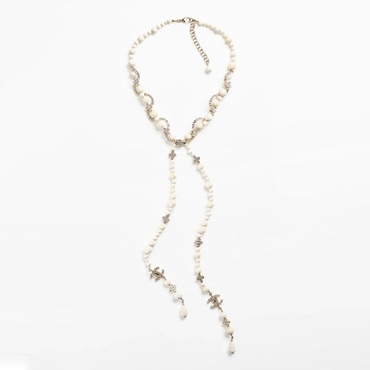 18K CHANEL CC Pearl Chain Necklace