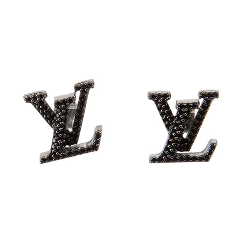 18K Louis Iconic Black Crystal Stud Earrings