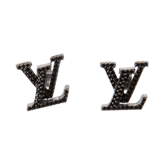 18K Louis Iconic Black Crystal Stud Earrings