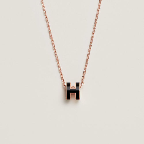 18K Mini Pop H Black Necklace