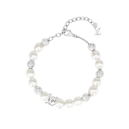 18K Louis Monogram White Pearls Bracelet