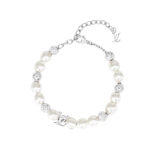 18K Louis Monogram White Pearls Bracelet