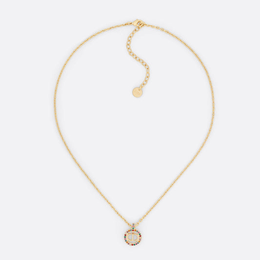 18K Dior Petit CD Multicolor Crystals Necklace