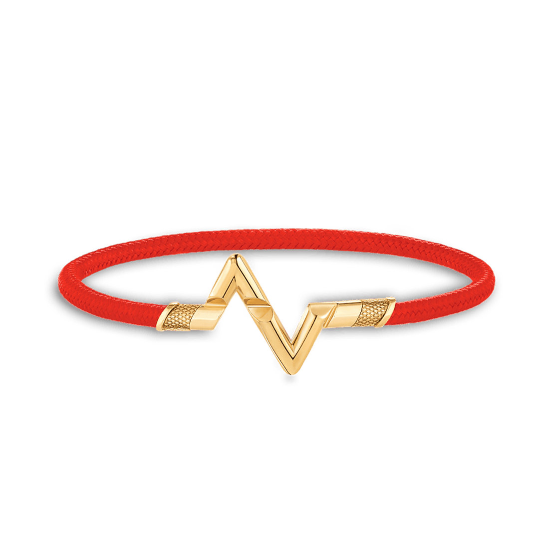 18K Louis Volt Upside Down Play Red Bracelet