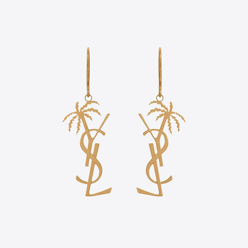 18K Saint Monogram Palmier Statement Earrings