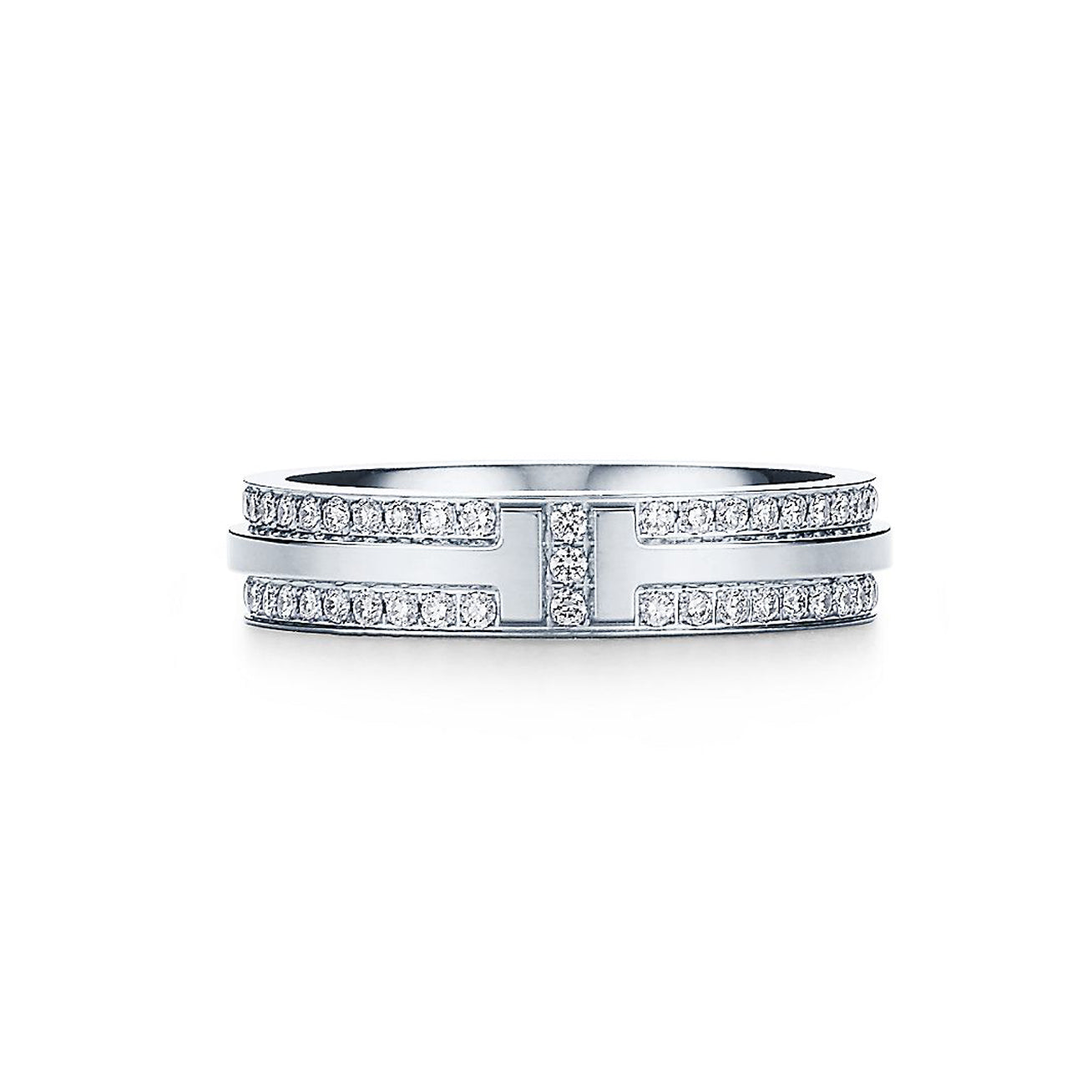 18K T Narrow Pav¨¦ Diamond Ring