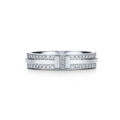 18K T Narrow Pav¨¦ Diamond Ring