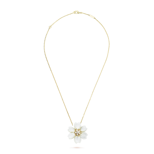 18K Van Cleef & Arpels Rose De No?l Clip Pendant Necklace