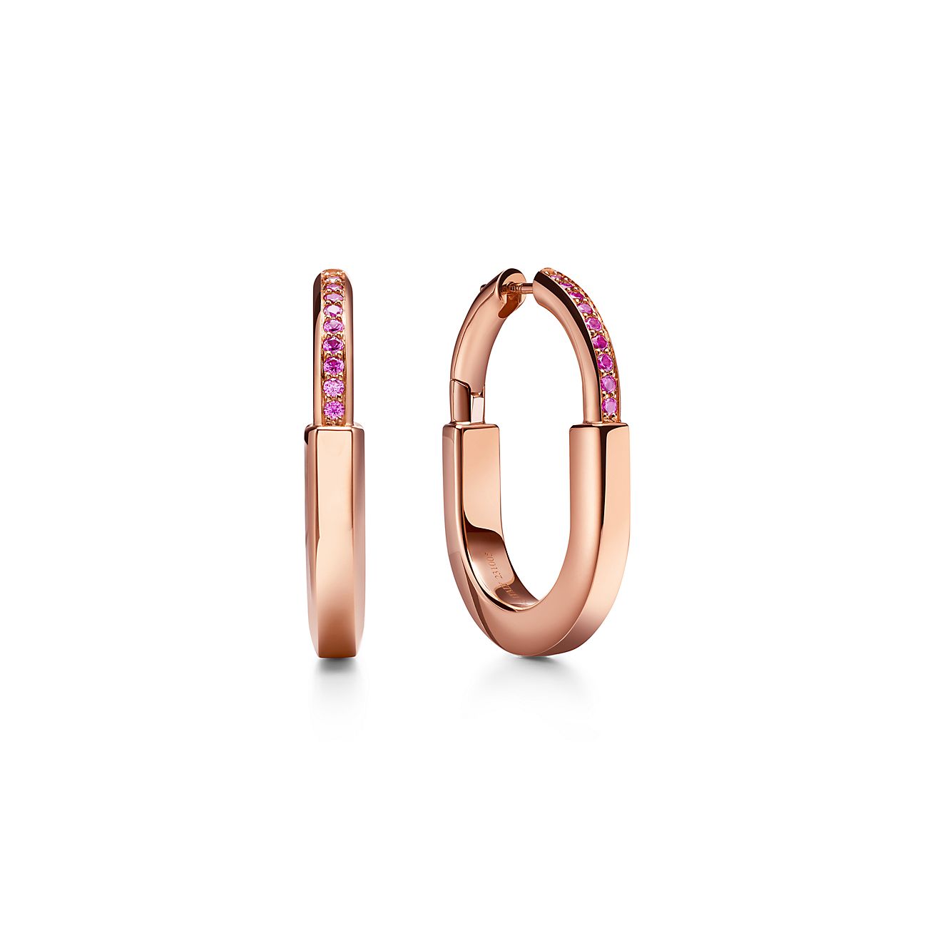 18K T Lock ROSE Edition Medium Earrings
