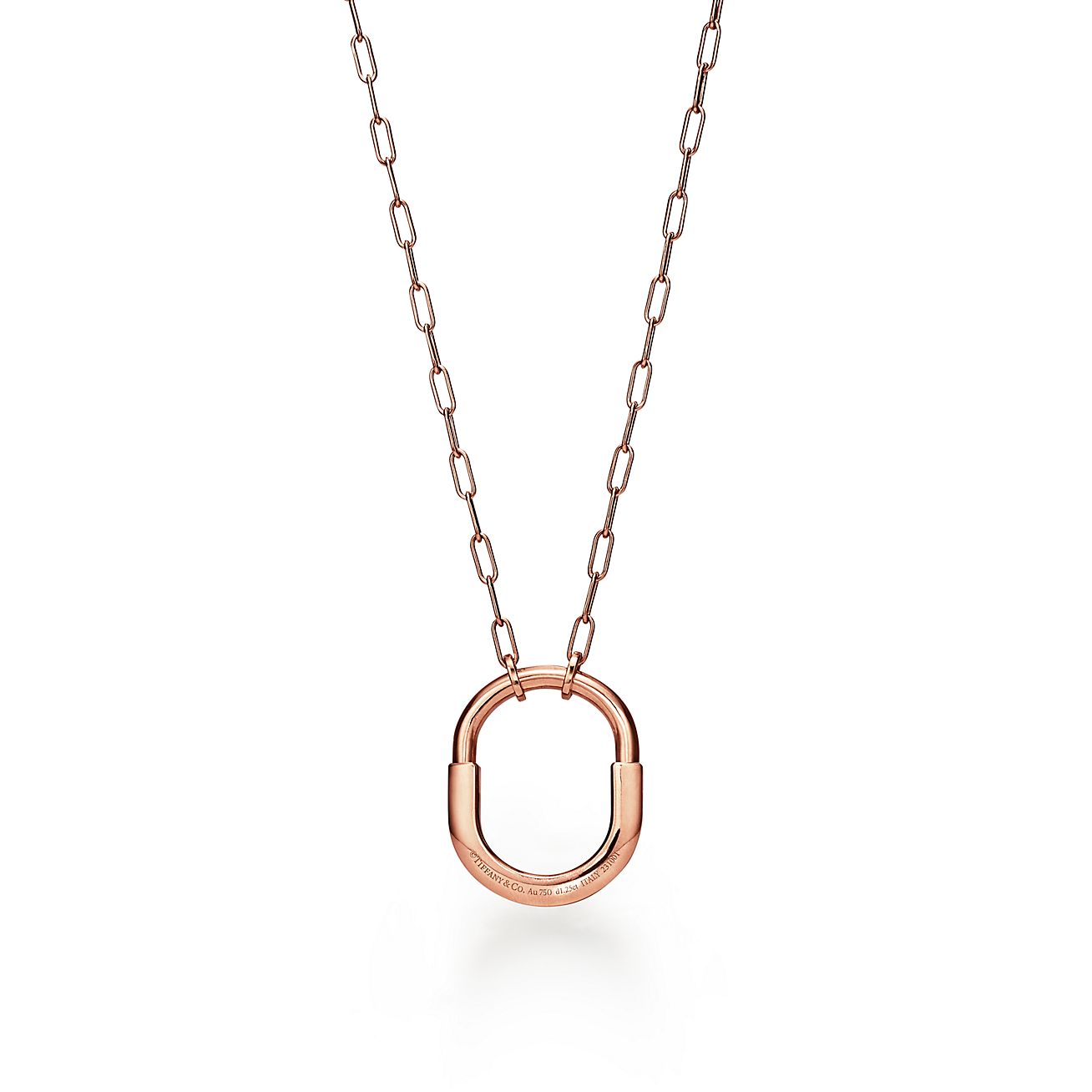 18K T Lock Pendant Pav¨¦ Diamonds Necklace