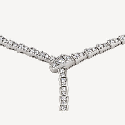18K BV Serpenti Viper Full Pav¨¦ Diamonds Necklace