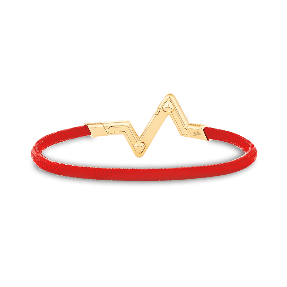 18K Louis Volt Upside Down Play Red Bracelet