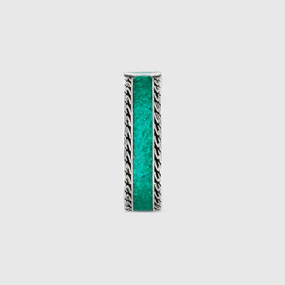 Double G Interlocking G Turquoise Enamel Ring