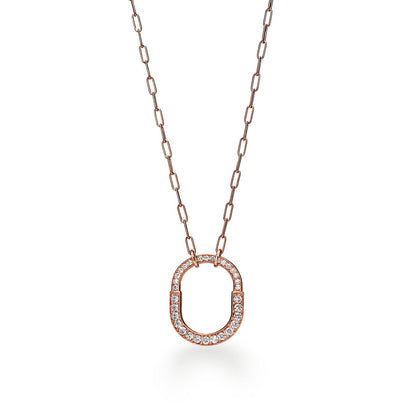 18K T Lock Pendant Pav¨¦ Diamonds Necklace