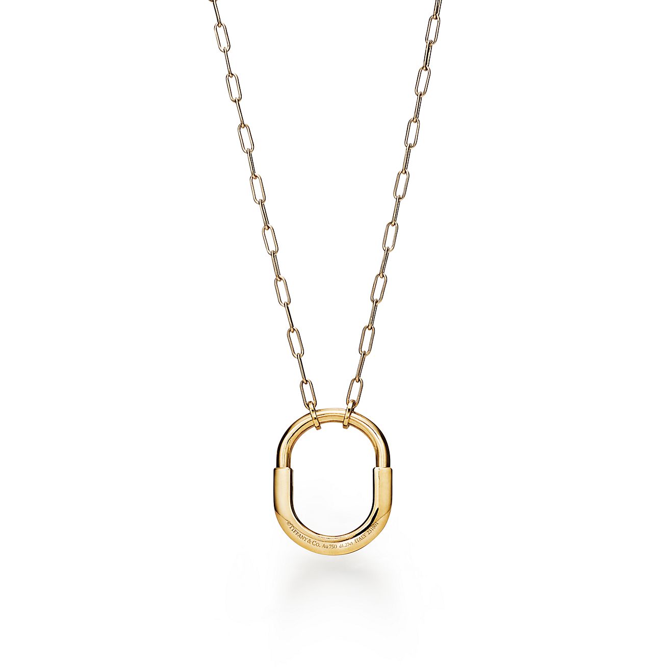18K T Lock Pendant Pav¨¦ Diamonds Necklace