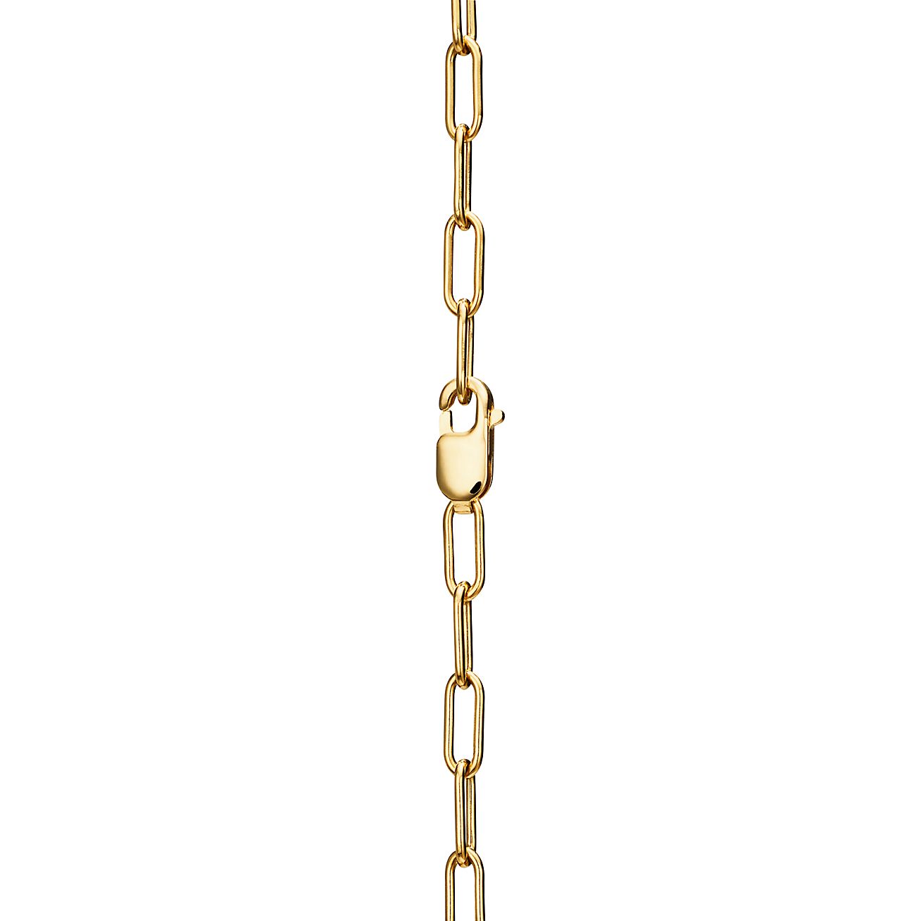18K T Lock Pendant Pav¨¦ Diamonds Necklace