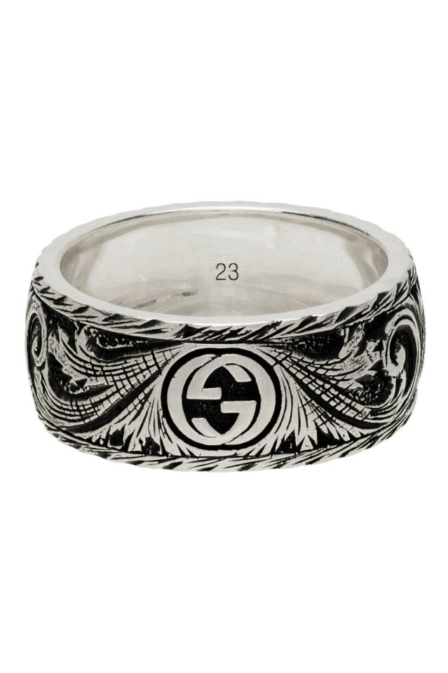 Double G Feline Head Ring