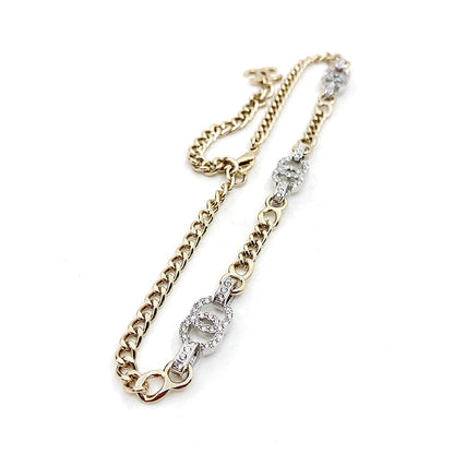 18K Crystal CC Chain Links Choker Necklace