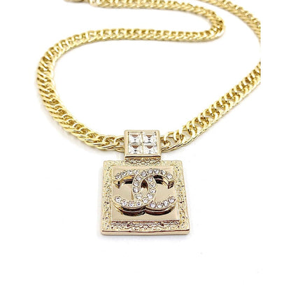 18K CC Metal & Diamant¨¦s Pendant Necklace