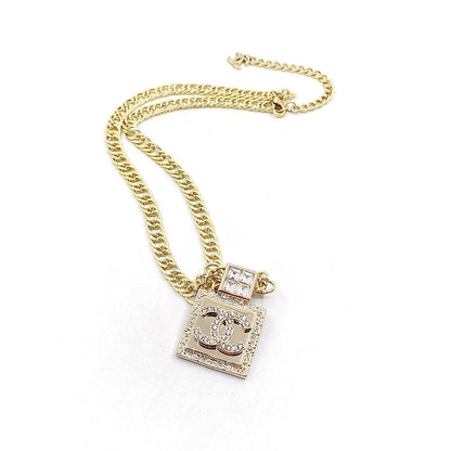 18K CC Metal & Diamant¨¦s Pendant Necklace