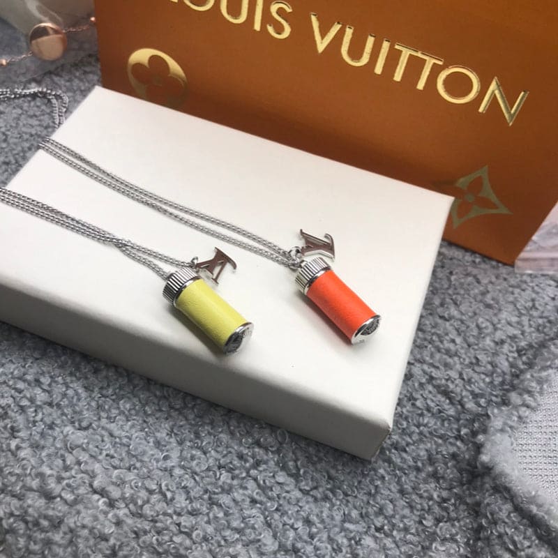 18K Louis Orange Collier Fluo Charms Vintage Necklace