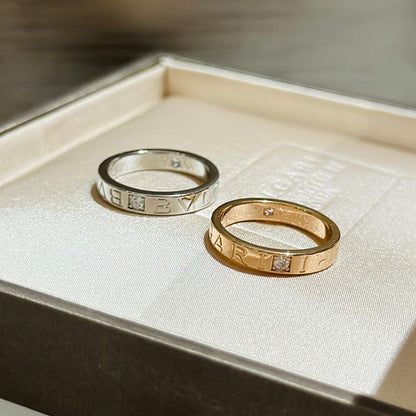 18K Rose Gold BV Diamond Ring