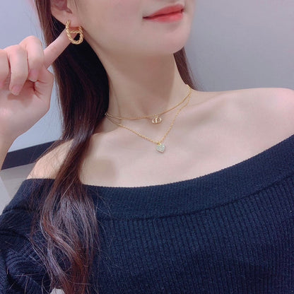 18K CD Navy Earrings