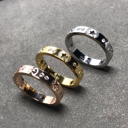 18K Double G Icon Diamonds Ring