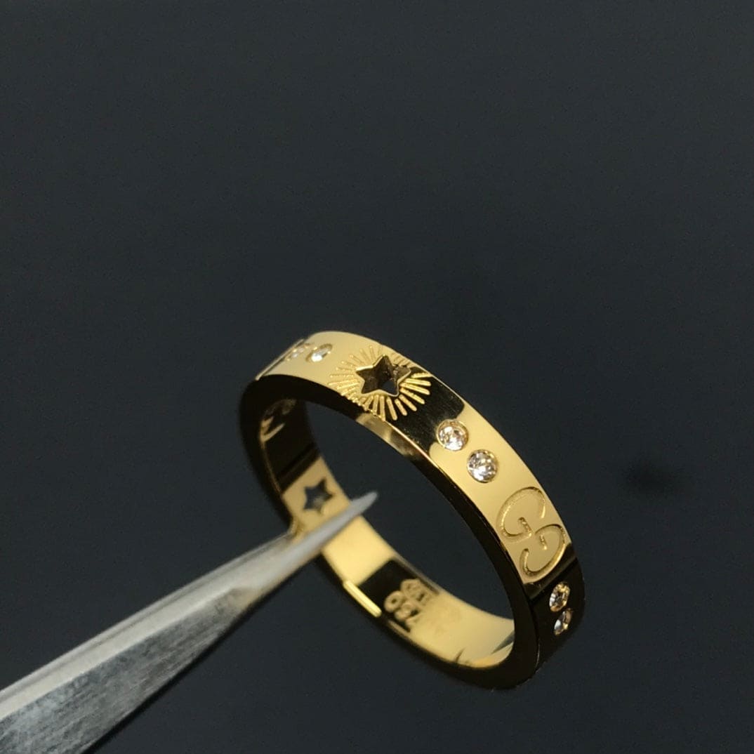 18K Double G Icon Diamonds Ring