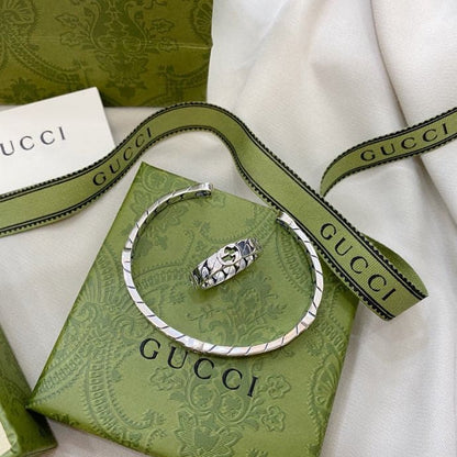 Double G Interlocking G Wide Ring