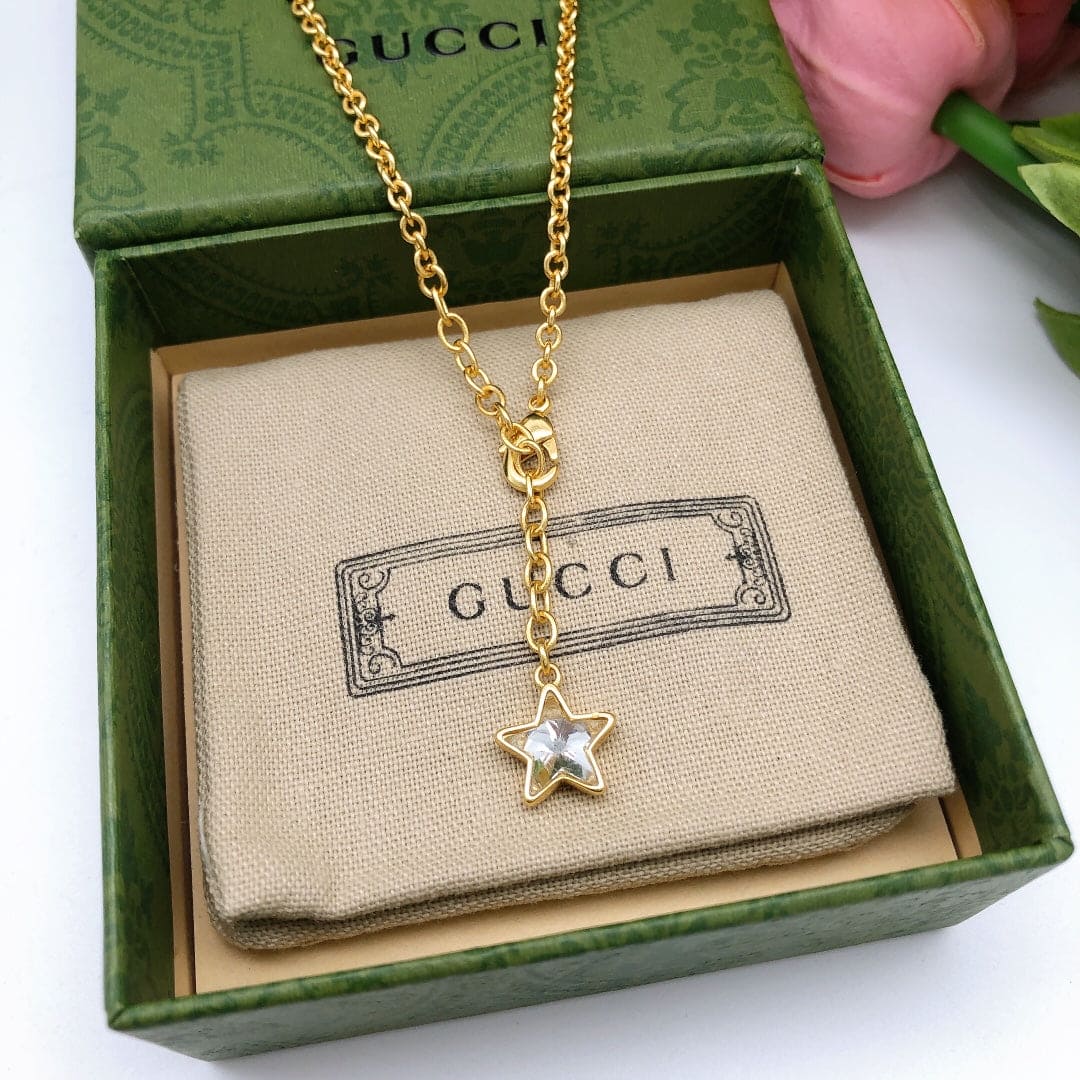 18K Double G Script Necklace