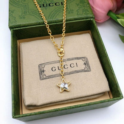18K Double G Script Necklace