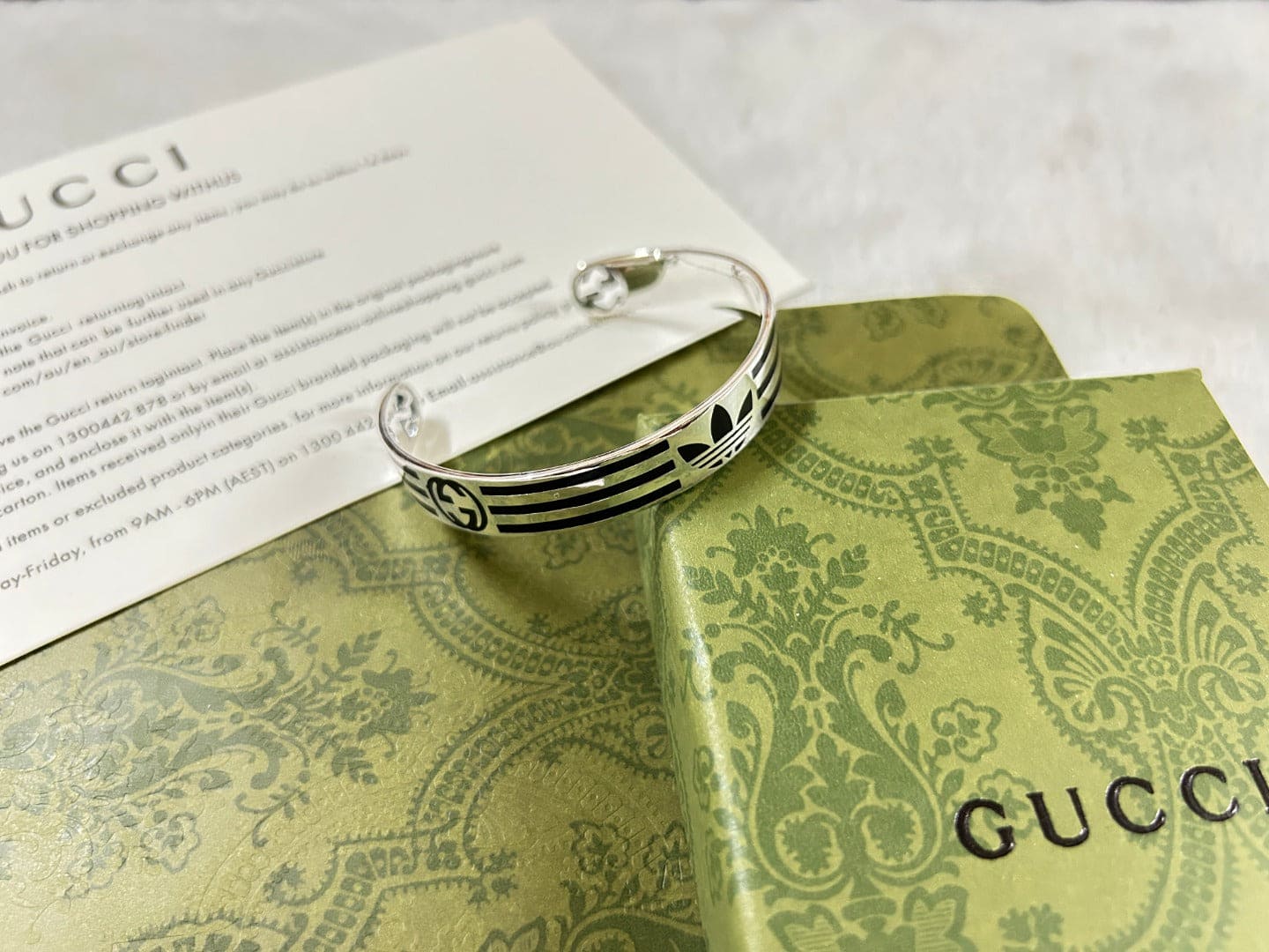 Double G x Ad Cuff Black Bracelet