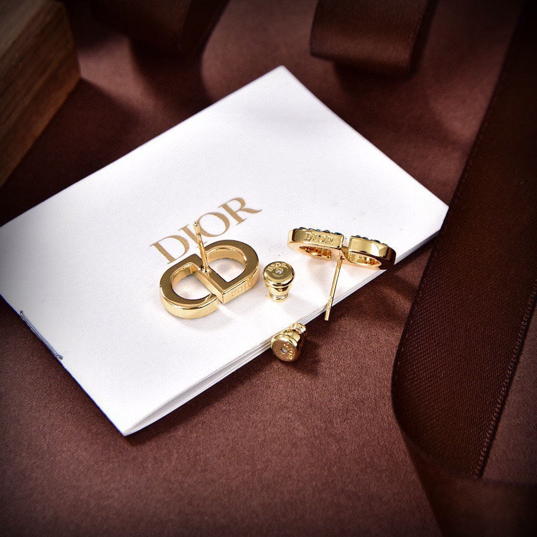 18K Petit CD Stud Earrings