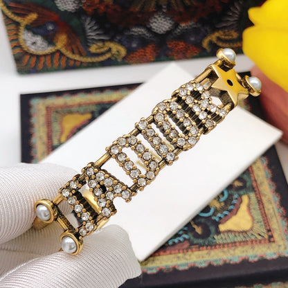 18K CD J¡¯adior Open Cuff Crystals Bracelet